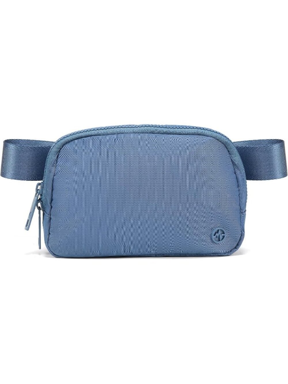 Women's Indigo Blue Nylon Fanny Pack Double Zipper Waist Pack Adjustable Strap